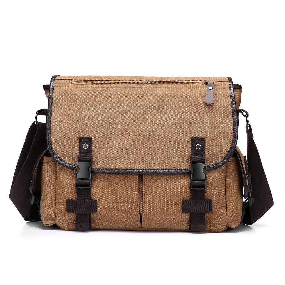 Men's Retro Flip Canvas Large Capacity Commute Bags