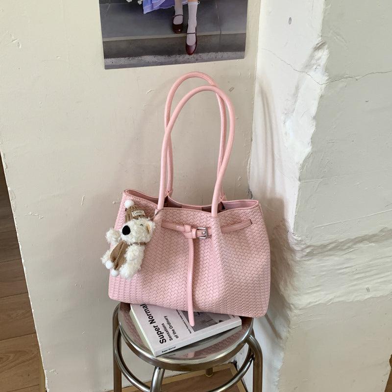 Women's Super Fire Woven Underarm Summer Portable Bucket Bags