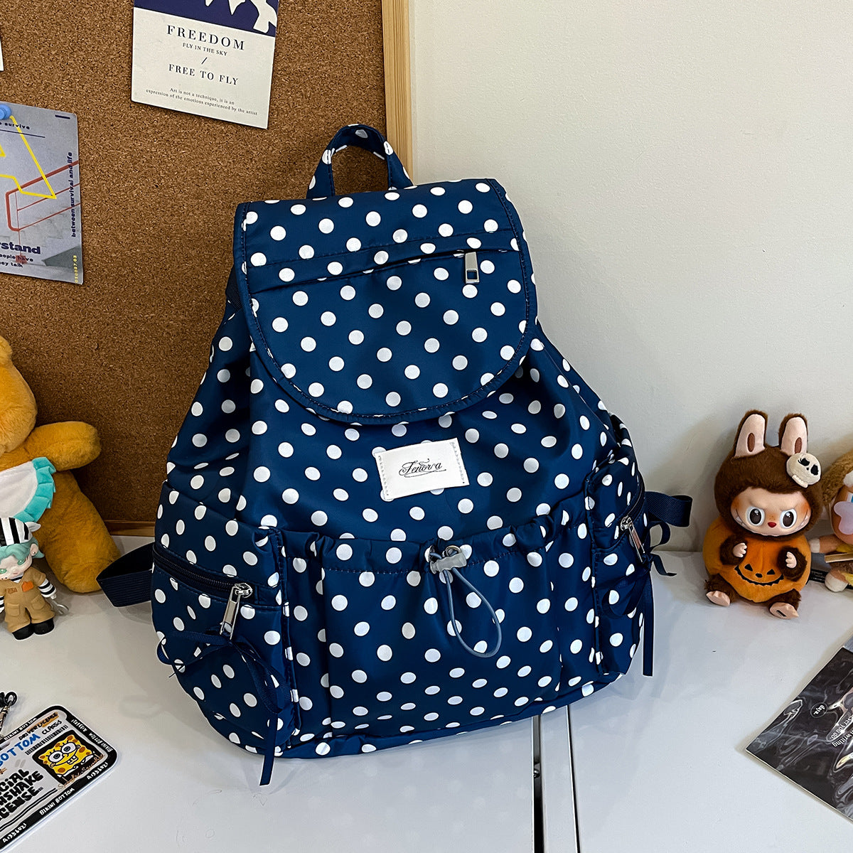 Women's Capacity Fashion Excursion Polka Dot Personality Women's Backpack