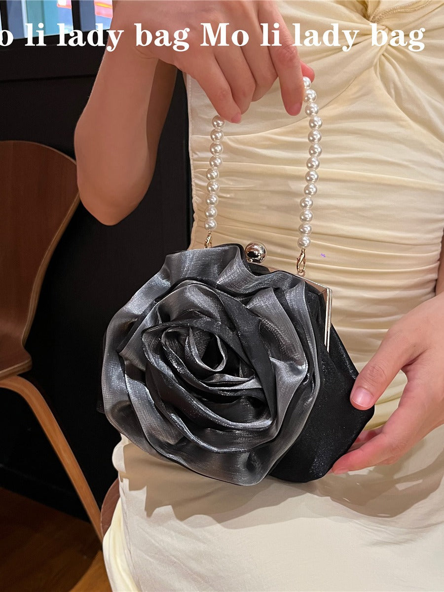 Vintage Pearl Hand Carrying Camellia Bridal Banquet Fairy Cross Body Bags
