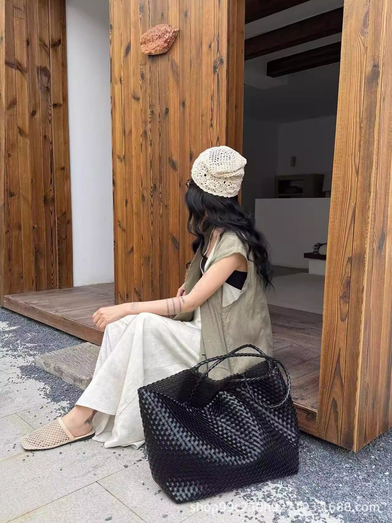 Lazy Hand-woven Loose Feeling Large Capacity One Shopping Bags