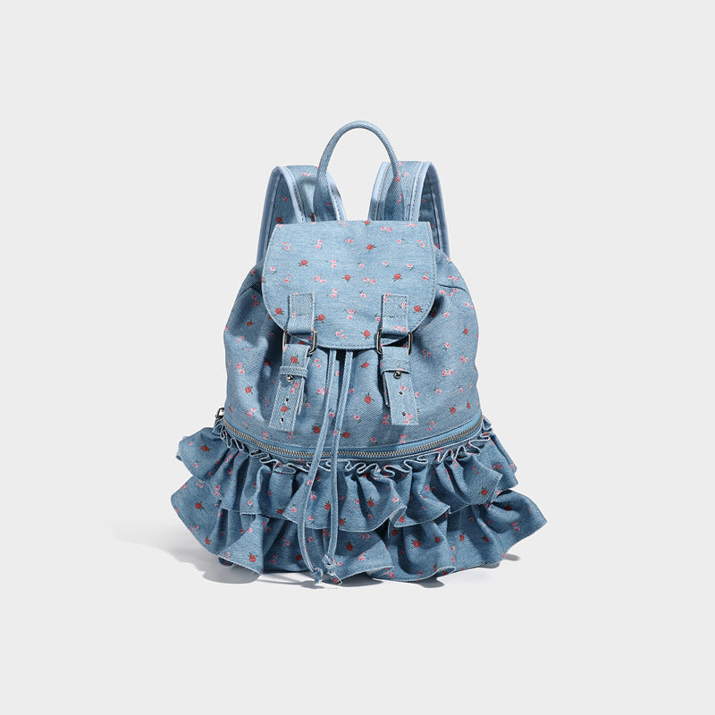 Women's Style Polka Dot Drawstring Spring College Lightweight Women's Backpack