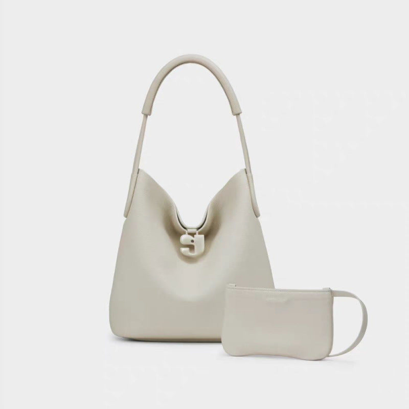 Women's Pig Large Sizes Design One White Bucket Bag