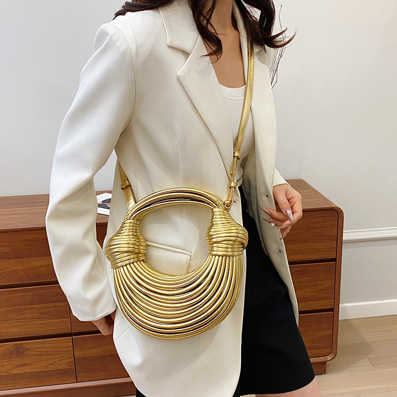 Women's Underarm Hand-woven Niche Knotted Noodle Portable Women's Shoulder Bag