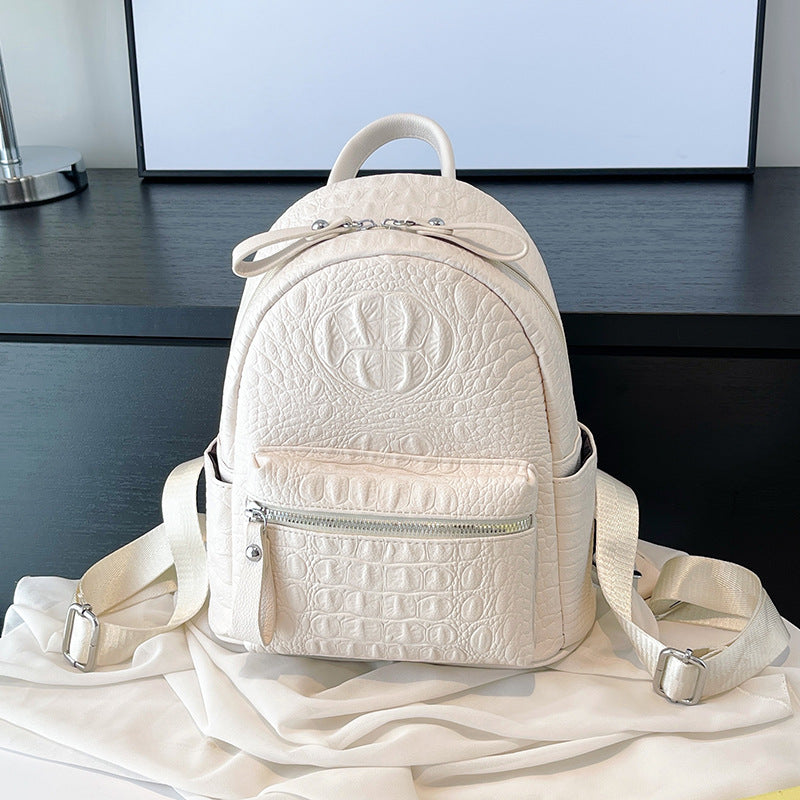 Women's Simple Solid Color Large Capacity Preppy Style Fashion Commuter Women's Backpack