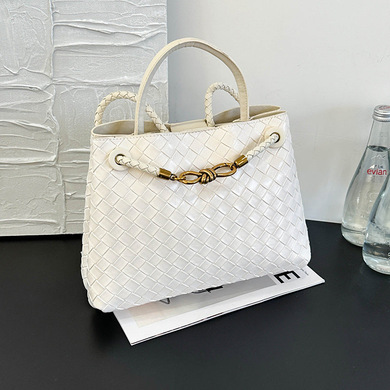 Women's Retro Metal Cord Fastener Woven Niche Women's Messenger Bag