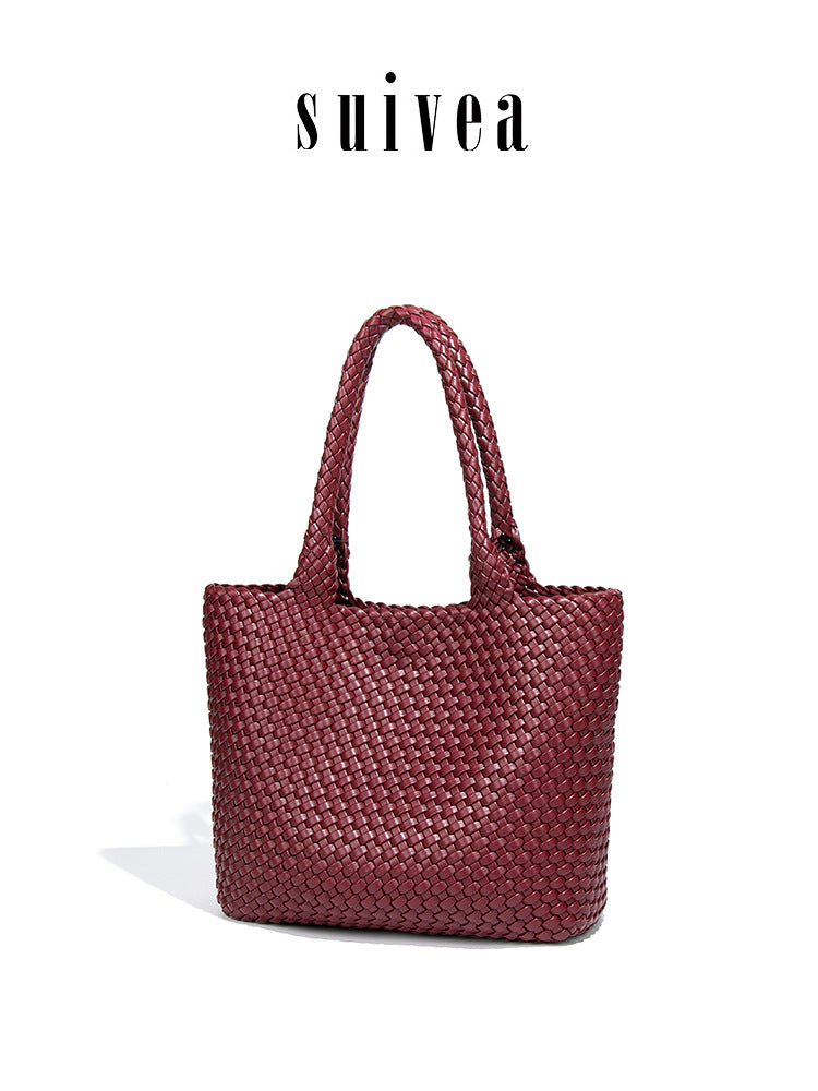 High-grade Soft Leather Hand-woven Idle Style Bags