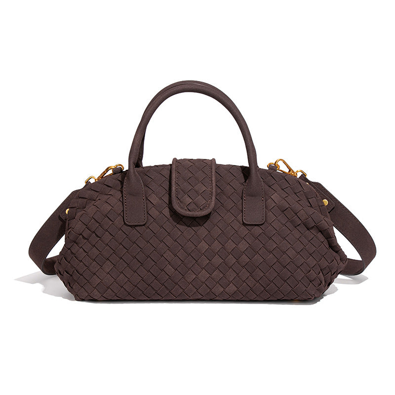 Shell Clip Hand-woven Suede Vintage Fashion Women's Handbag