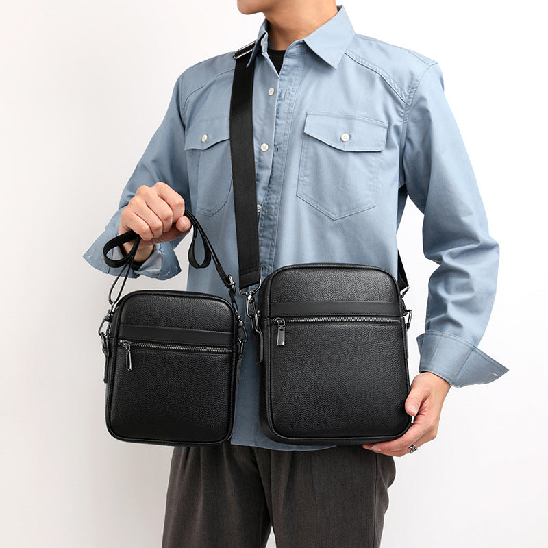Men's First Layer Cowhide Large Capacity Business Shoulder Bags