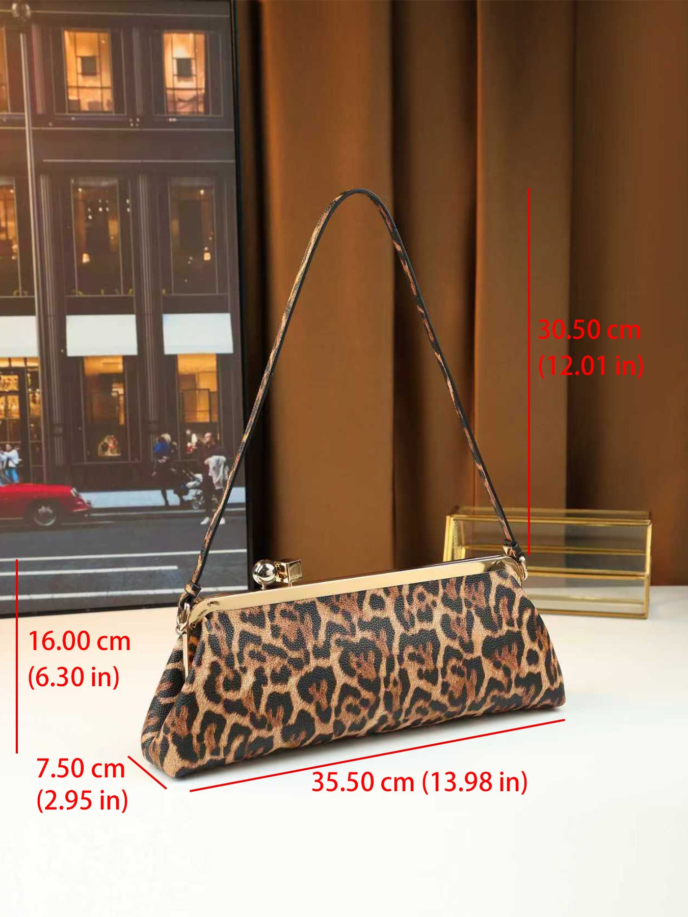 Women's Premium Ball Derby Clip Baguette Dinner Business Large Women's Shoulder Bag