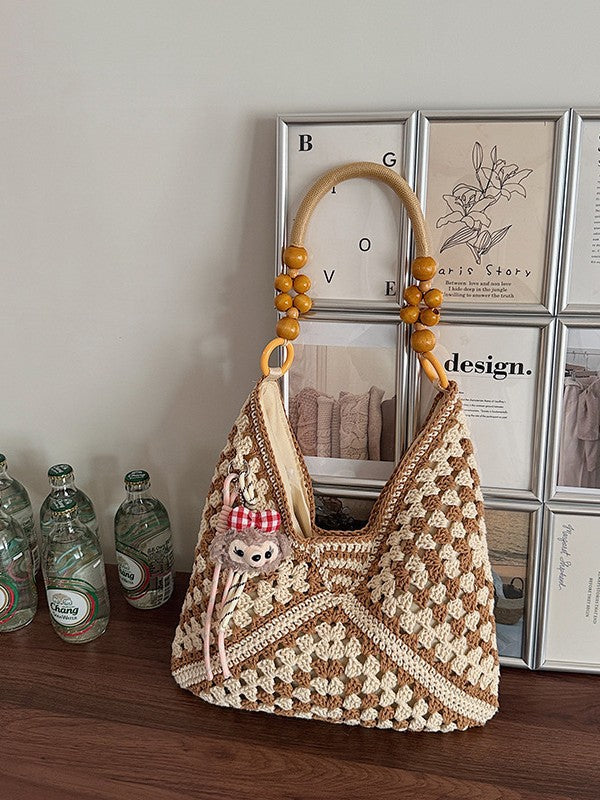 Women's Super Hot Idle Style Woven Straw Large Capacity Bohemian Seaside Bags