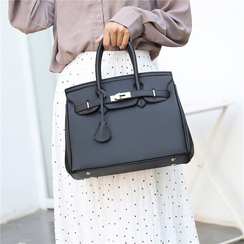 Women's Litchi Pattern Solid Color Fashion Women's Handbag