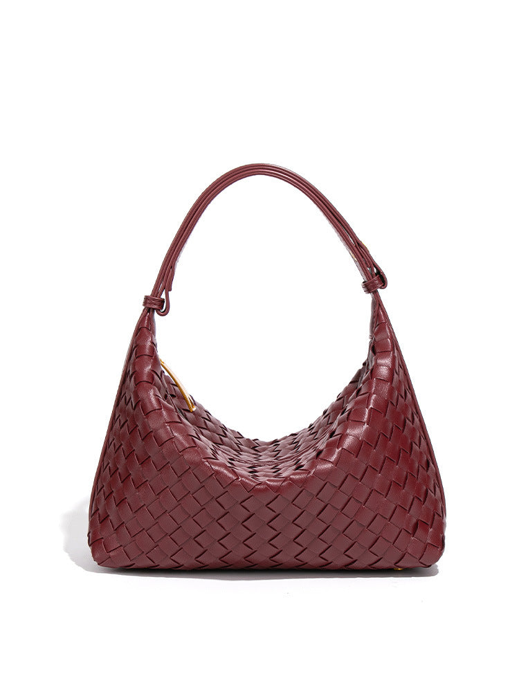 Women's Large Capacity Underarm Design Woven Simple Style Women's Handbag
