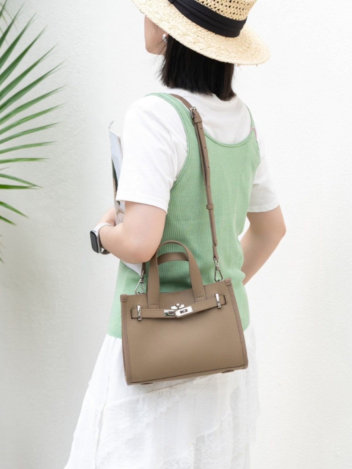 Women's Advanced Texture First Layer Cowhide Lychee Bags