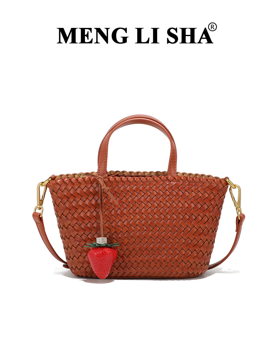 Women's Design Woven Portable Boat Versatile Simple Vegetable Bags