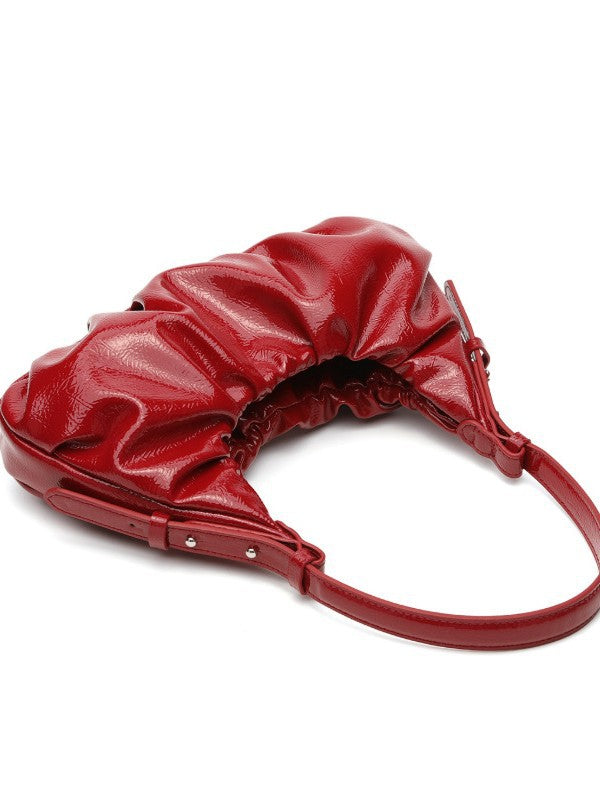Women's Autumn Floral Effect Retro Red Portable Underarm Bag
