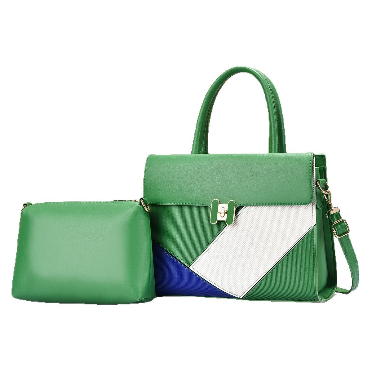 Women's High-grade Color Matching Texture Patchwork Western Style Handbags