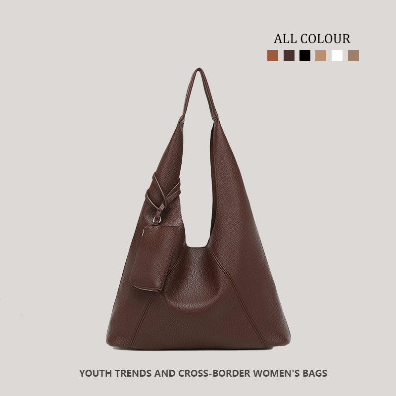 Korean Style Lychee Pattern Niche Retro High Sense Underarm Bag