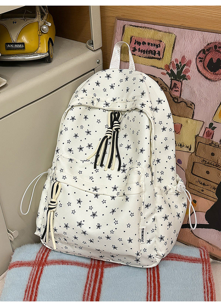 Korean Artsy Female College Minimalist Star Lightweight Large Backpacks