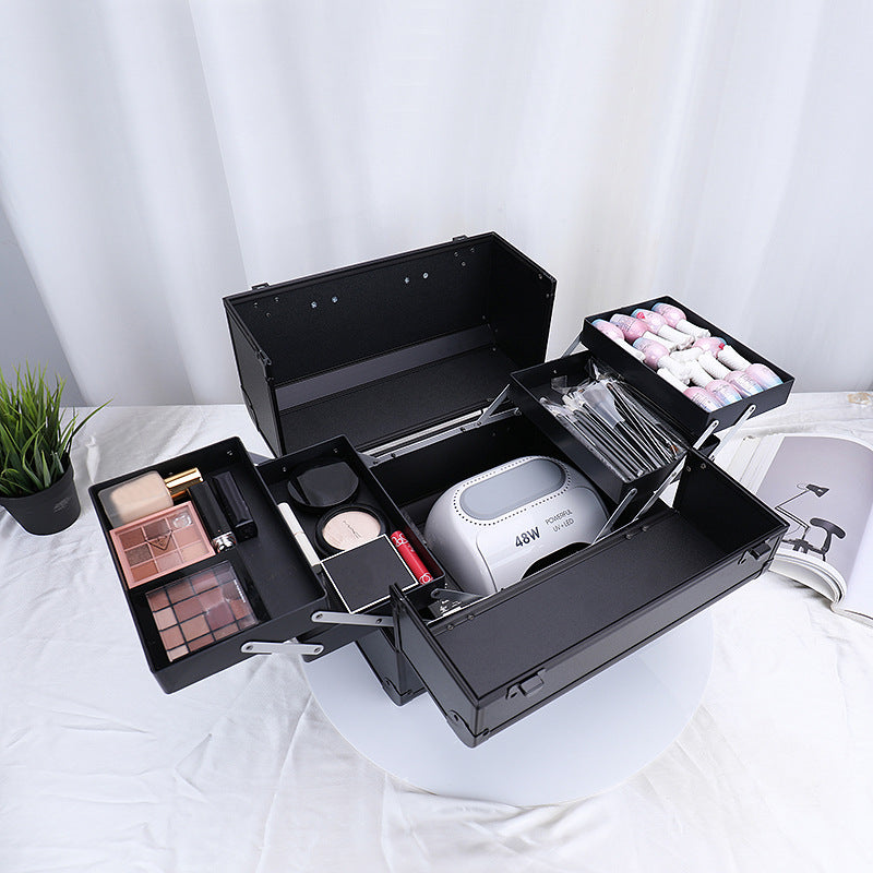 Tattoo Toolbox Large Capacity Makeup Fixing Artist Eyelash Beauty Manicure Cosmetic Case