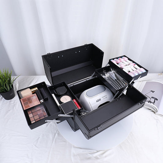 Tattoo Toolbox Large Capacity Makeup Fixing Artist Eyelash Beauty Manicure Cosmetic Case