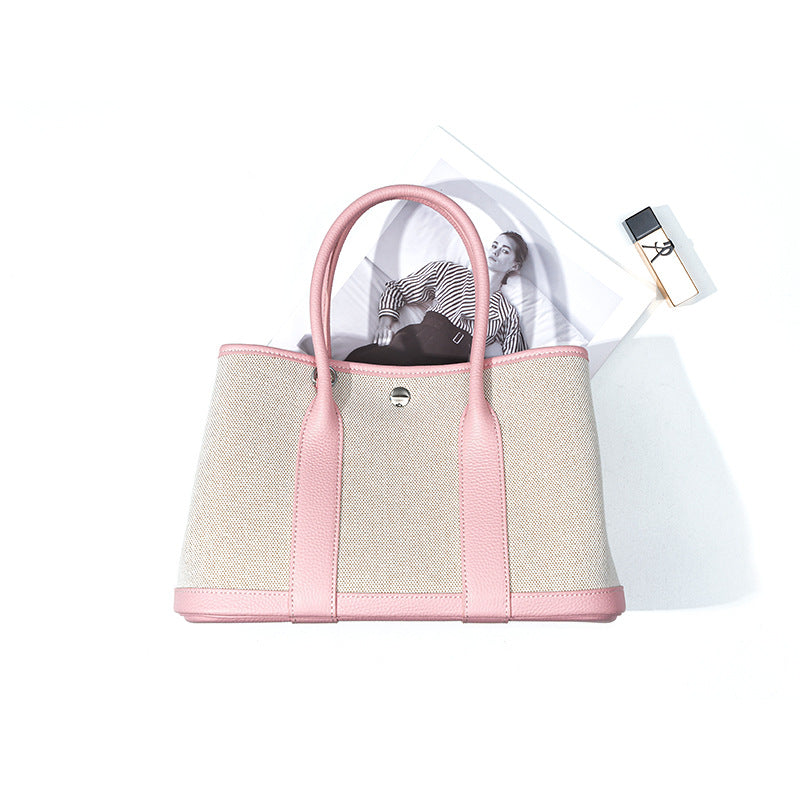 Women's High Sense Leather Genuine Large Capacity Canvas Women's Handbag