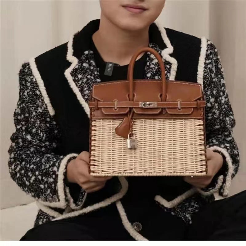 Women's Handmade Rattan Straw Large Capacity Woven Bags