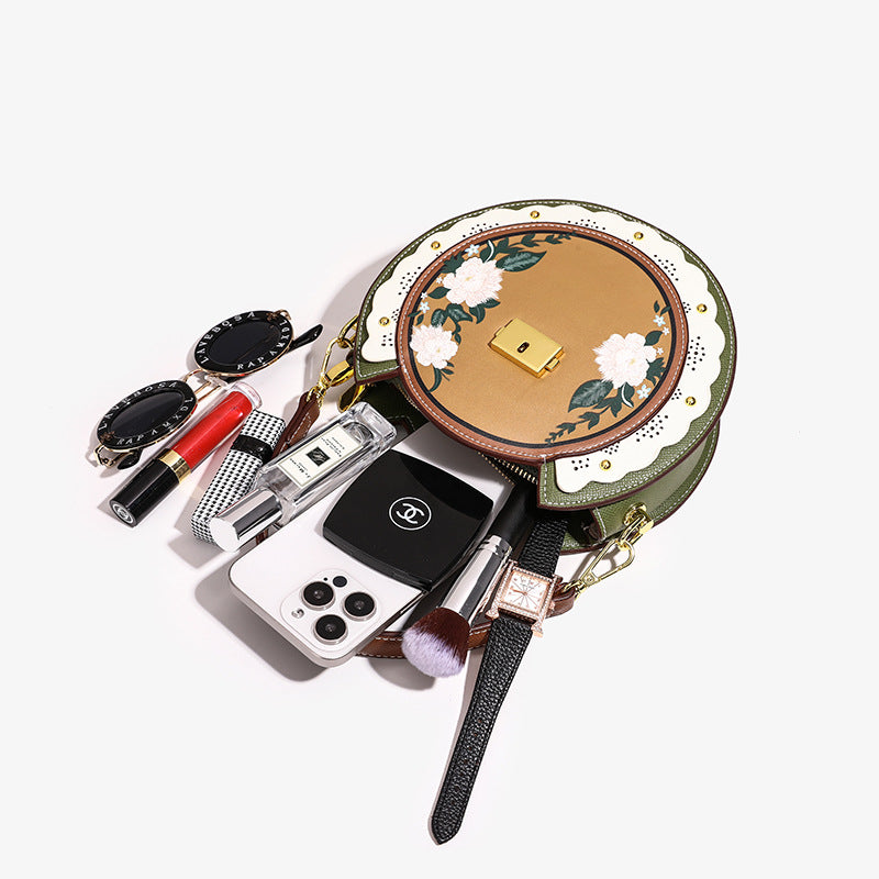 Women's Birthday Gifts High-grade Lovely Portable Round Women's Shoulder Bag