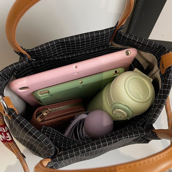 Women's Fashion Plaid Niche Portable Commuter Simple Women's Messenger Bag