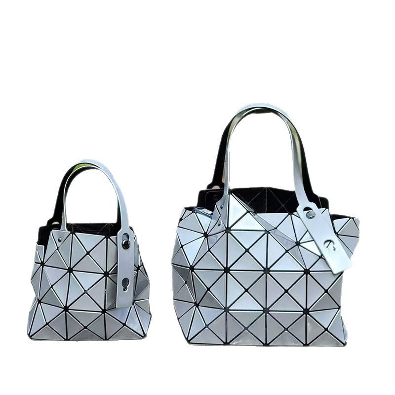 Women's Original Classic Frosted Geometric Diamond Pattern Tote Bags