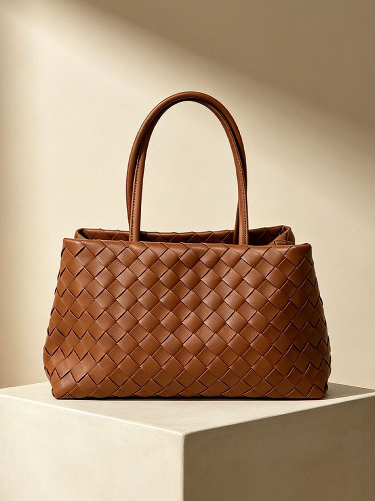 Women's Fashion High Sense Woven Simple Large Capacity Tote Bag