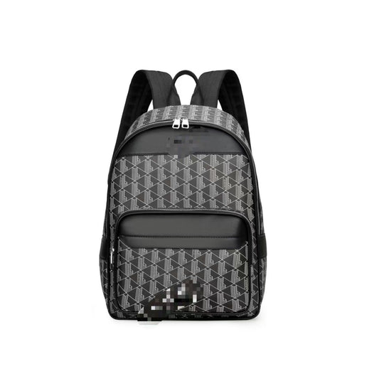 Men's Personalized Plaid Striped Letters Classic Presbyopic Leisure Backpack