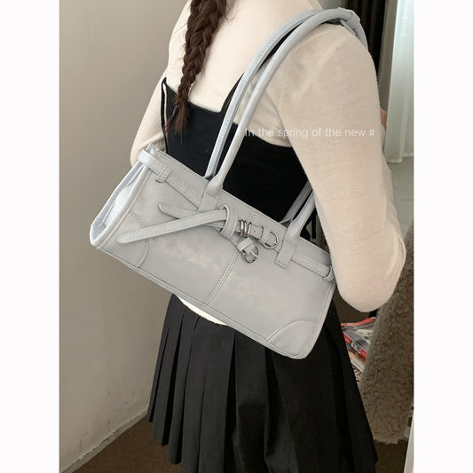 Women's Korean Style Niche Pink Portable Spring Fashion Commuter Underarm Bag