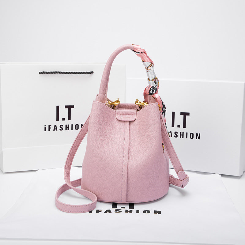 Women's Genuine Leather Made Korean Vegetable Basket Handbags
