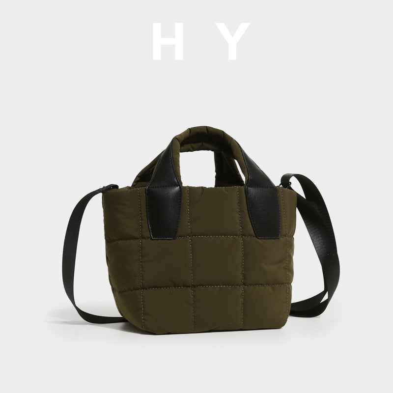 Women's Simple Lightweight Nylon Down Feel Diagonal Women's Handbag