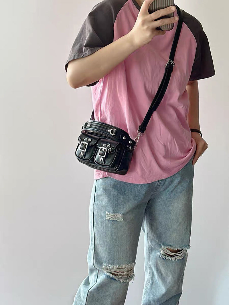 Casual Classy Female Hot Motorcycle High-grade Small Square Bags