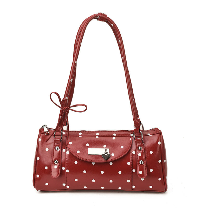 Carrying Western Style Polka Dot Contrast Color Fashion Women's Shoulder Bag