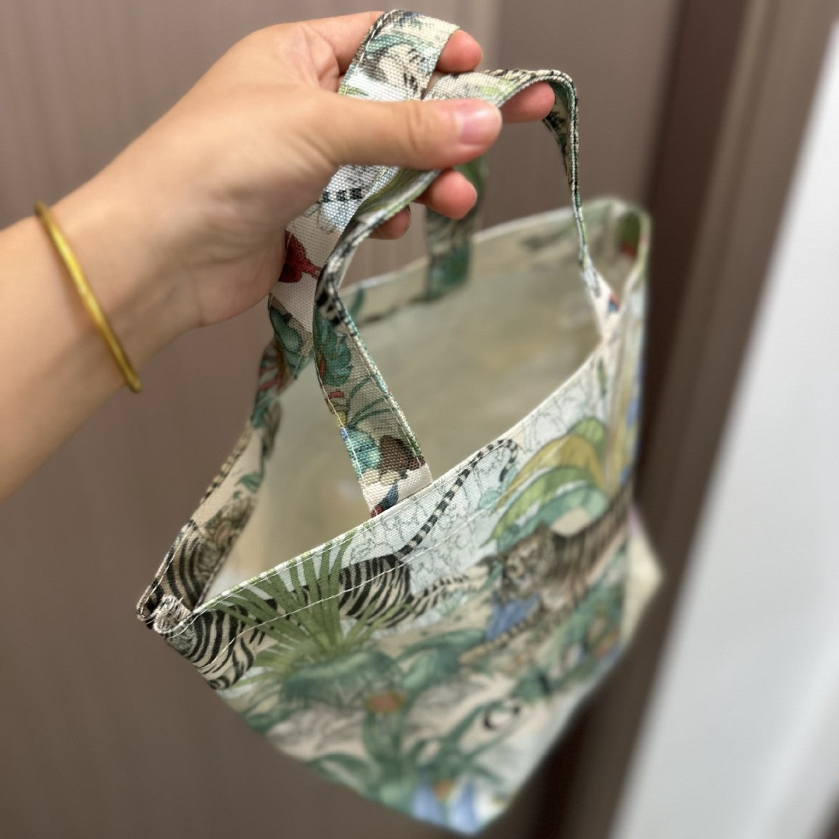 Ancient Gift Canvas Green Shopping Jungle Tiger Simple Women's Shoulder Bag