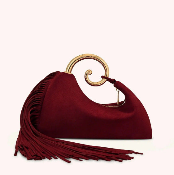 Banquet Fashion Premium Tassel Urban Commuter Suede Women's Shoulder Bag