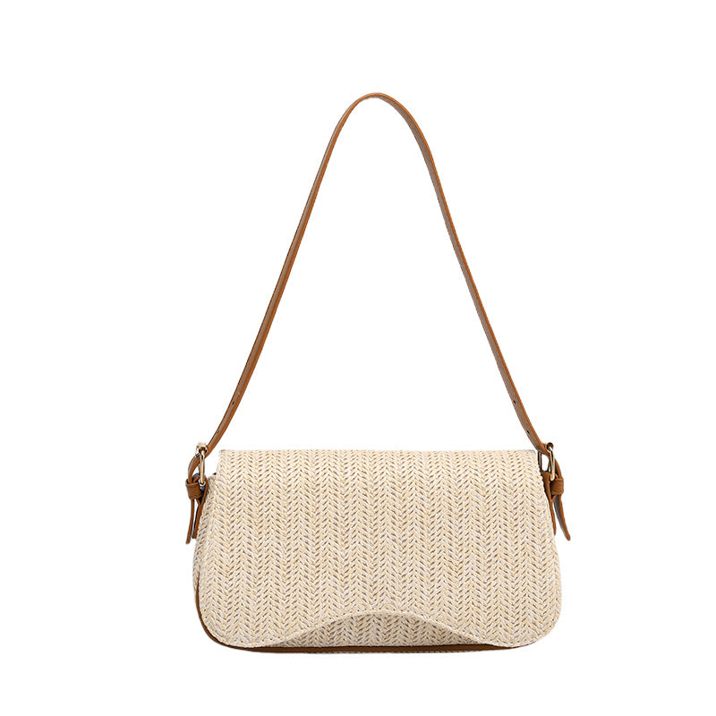 Women's Summer Straw Portable Fashion French Minority Shoulder Bags