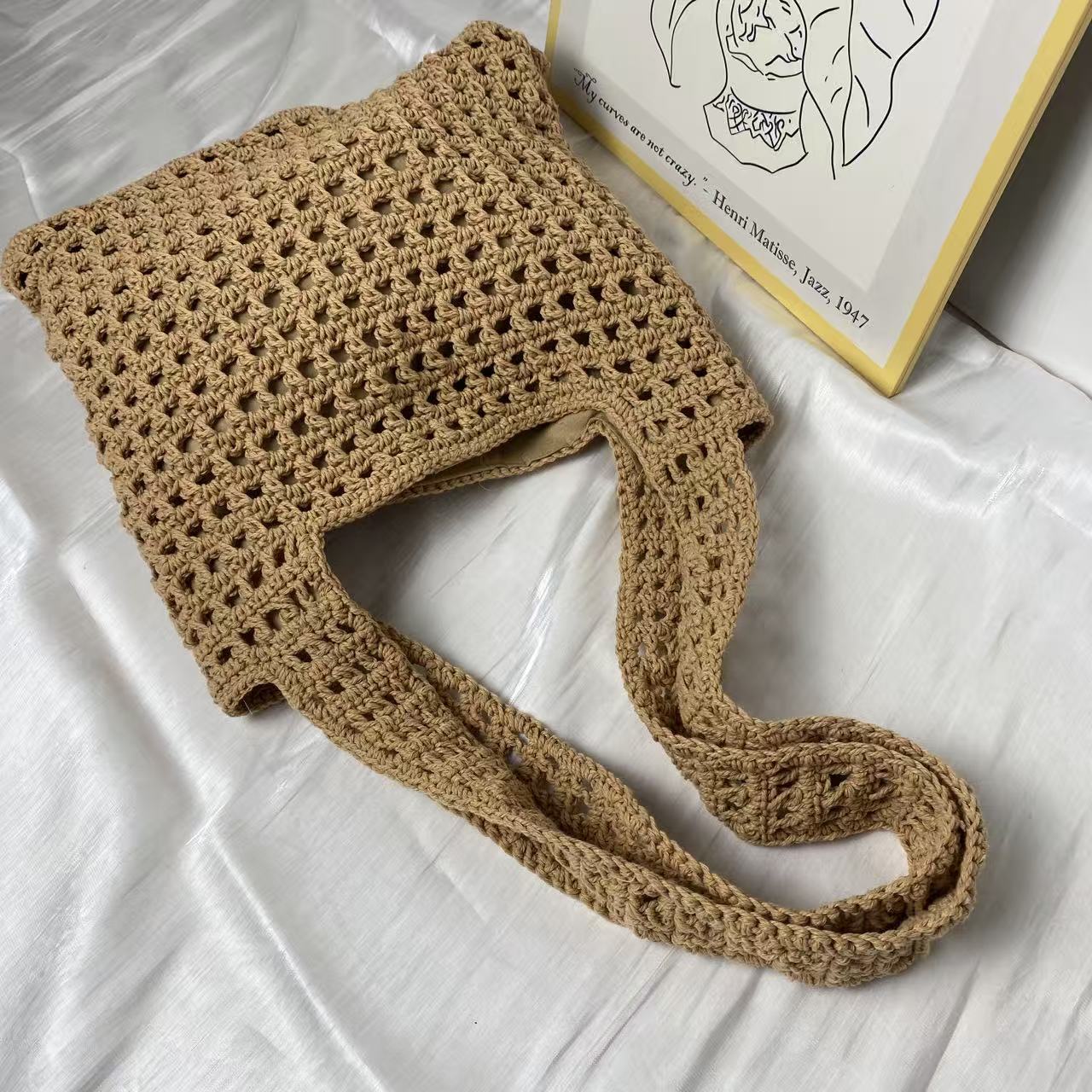 Women's Thread Woven Knitting Vacation High-grade Large Capacity Women's Shoulder Bag