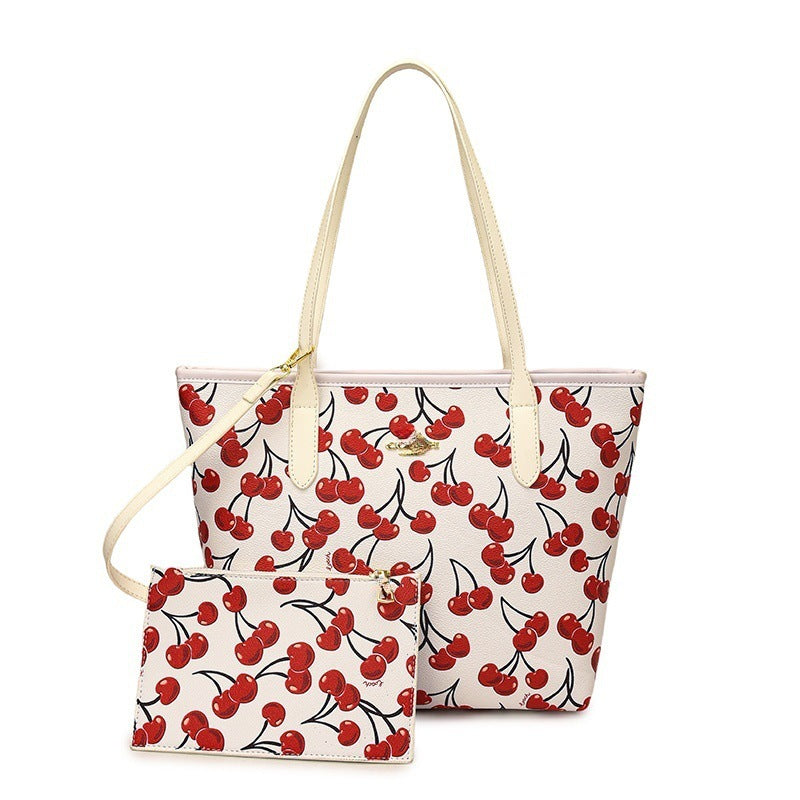 Cherry Printed Niche Popular Large Capacity Bags