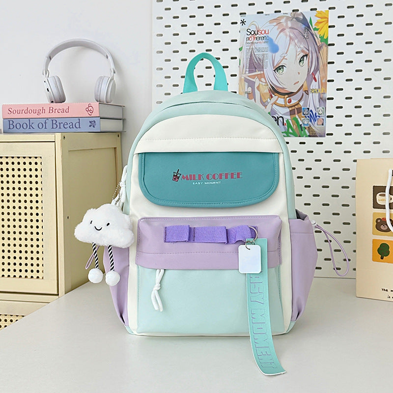 Good-looking Large Capacity Junior High Class Dopamine Style Simple Leisure Backpack