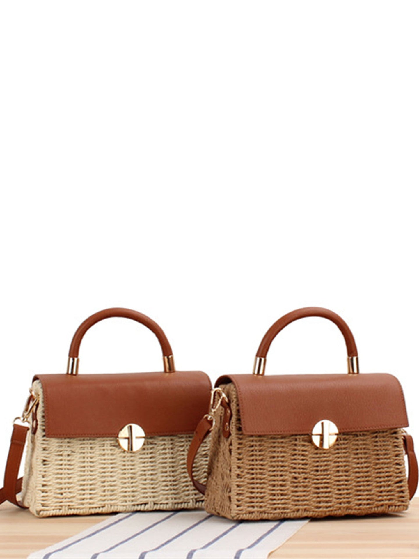 Niche Woven Stitching Leather Flip Box Women's Messenger Bag
