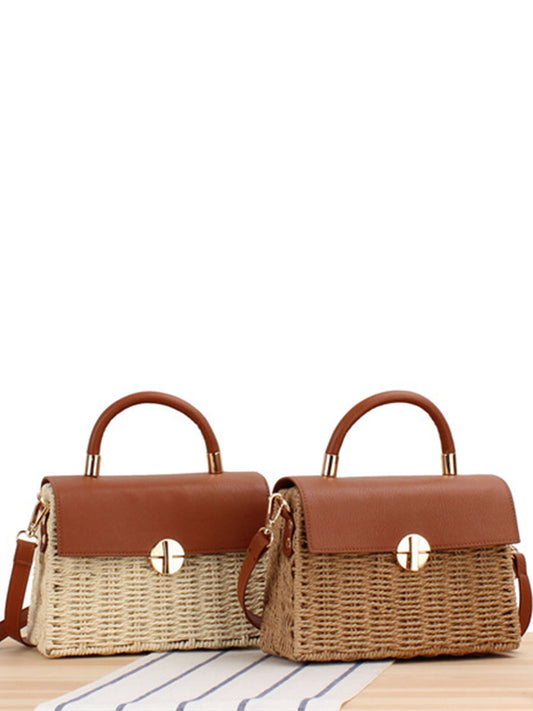 Niche Woven Stitching Leather Flip Box Women's Messenger Bag