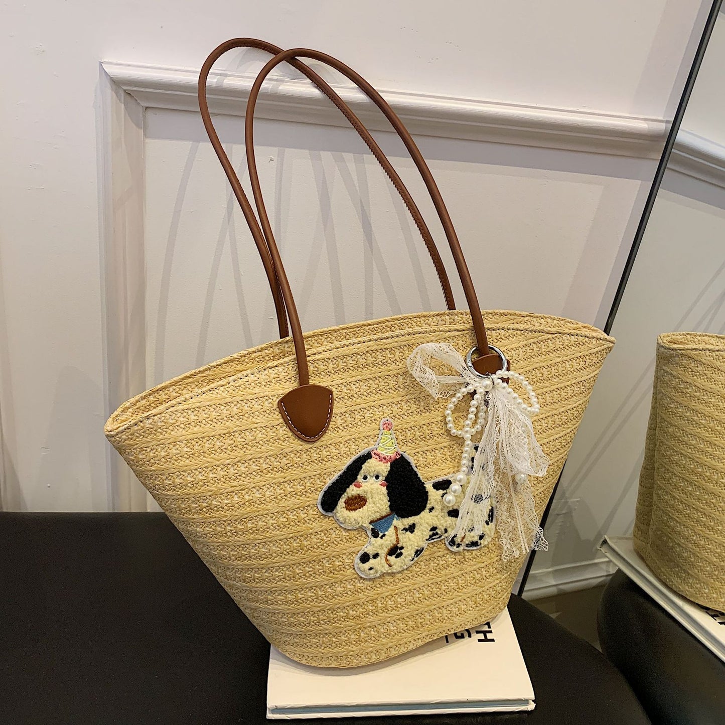 Women's Commuter Large Capacity Straw Woven Beach Trendy Tote Bag