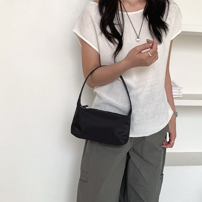 Women's Simple Pure Color Design Commuter Nylon Women's Handbag