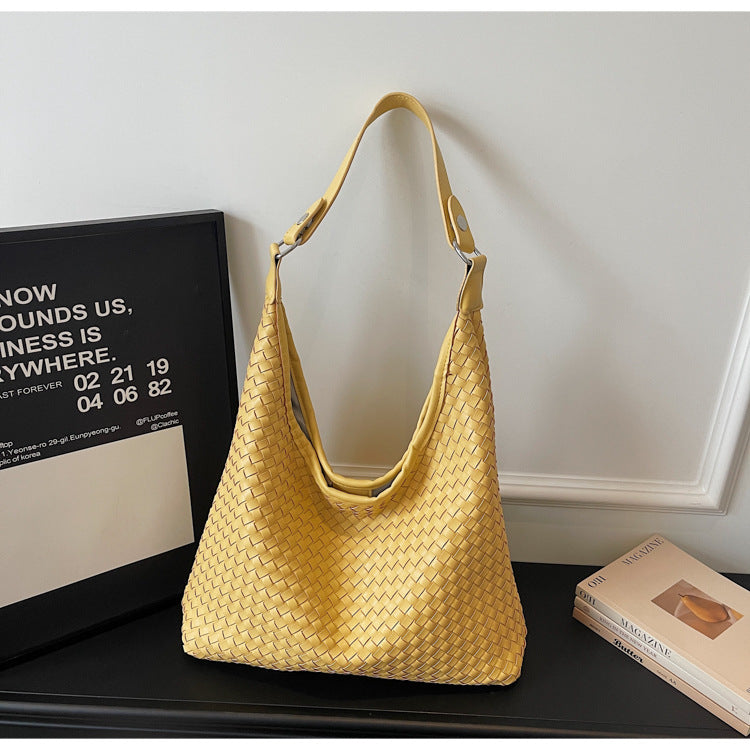 Women's Style High Sense Woven Stylish Personalized Underarm Tote Bag