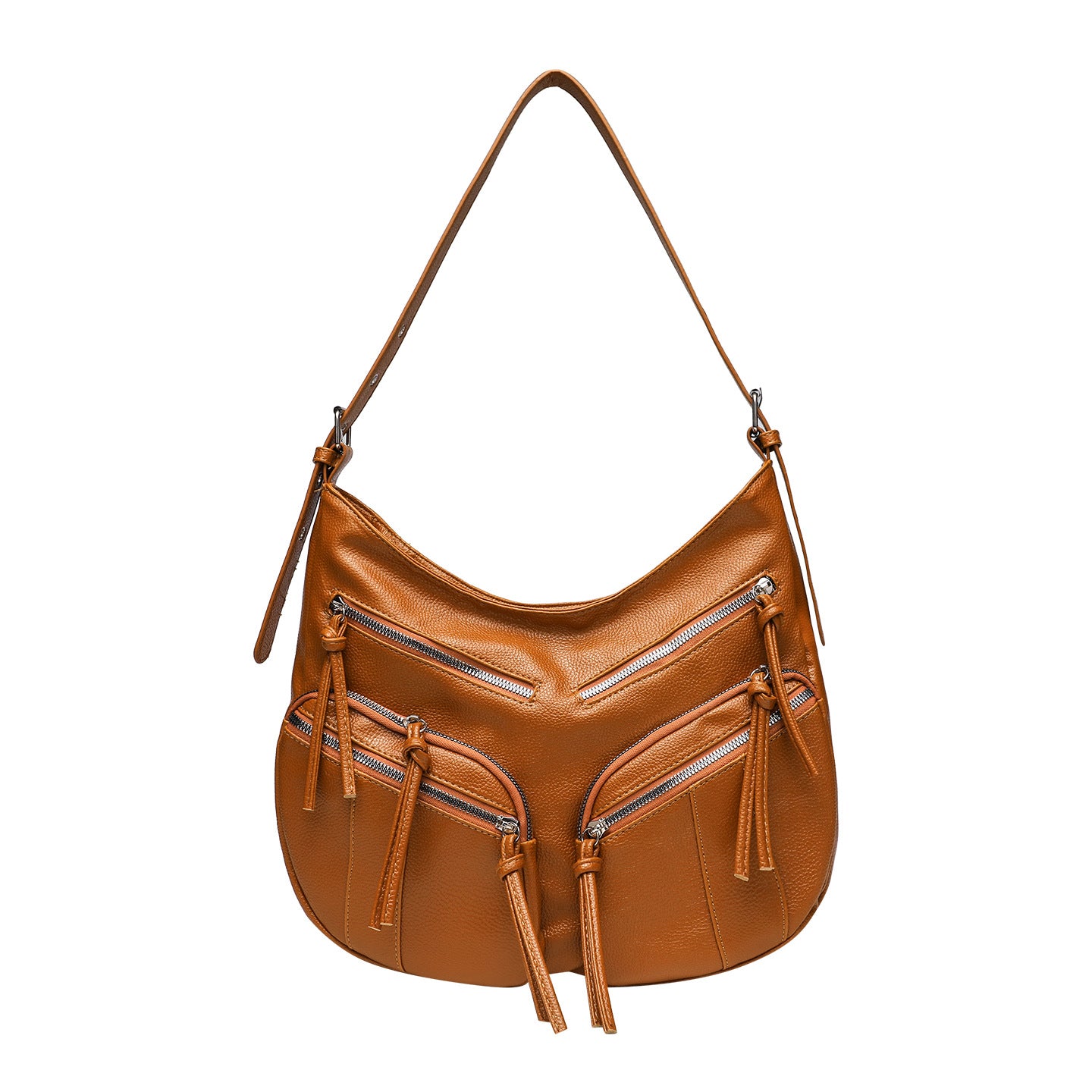 Women's Korean Style Adjustable Soft Leather Textured Lychee Pattern Large Underarm Bag