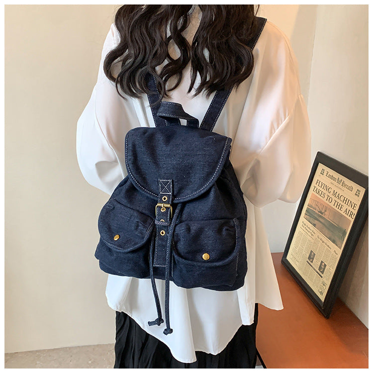 Women's Korean Style Denim Large Capacity Portable Backpacks